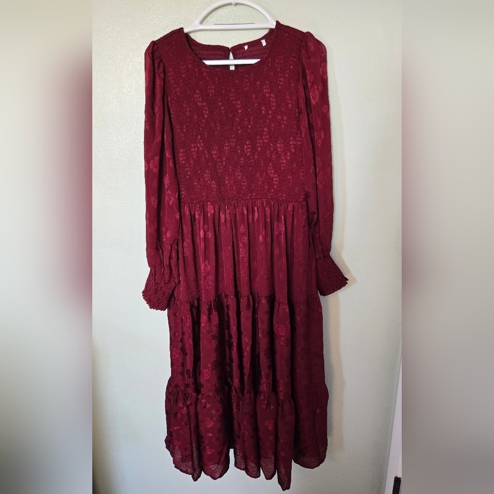 Baltic Born | NWOT Stockholm Burgundy Smocked Dress Size Large